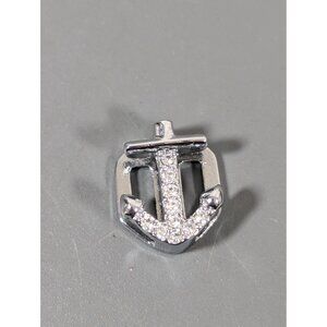 Keep Collective Silver Tone Crystal‎ Pave Anchor Slide Charm NEW